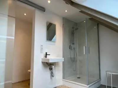 Ein Badezimmer in der Unterkunft Central apartment nearby munich