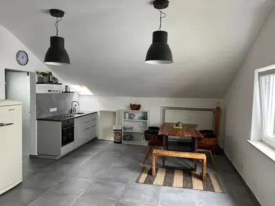 Küche/Küchenzeile in der Unterkunft Helle Loft in guter Lage