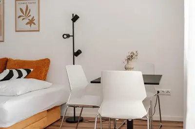 Ein Sitzbereich in der Unterkunft Apartment mit Terrasse & Parkplatz in Bad Wörishofen - Skyrise