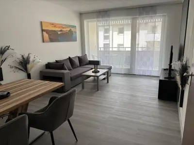 Ein Sitzbereich in der Unterkunft Ferienwohnung HUGO