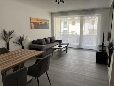 Ein Sitzbereich in der Unterkunft Ferienwohnung HUGO