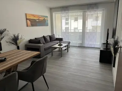 Ein Sitzbereich in der Unterkunft Ferienwohnung HUGO