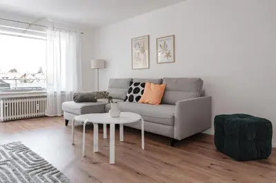 Ein Sitzbereich in der Unterkunft Apartment mit Küche & Balkon in Bad Wörishofen - Skyrise