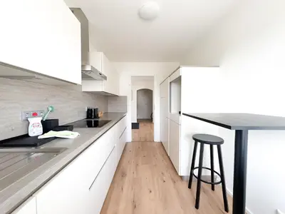 Küche/Küchenzeile in der Unterkunft Apartment mit Küche & Balkon in Bad Wörishofen - Skyrise
