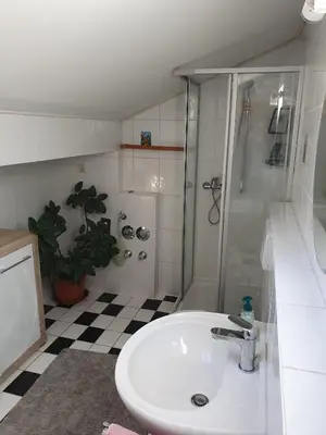 Ein Badezimmer in der Unterkunft Blick zum Riesenkopf