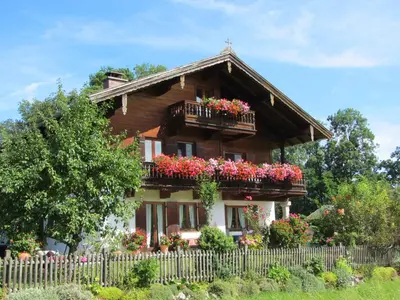 Ein Garten an der Unterkunft Blick zum Riesenkopf