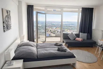 Ein Sitzbereich in der Unterkunft Penthouse Apartment im 20 Stock