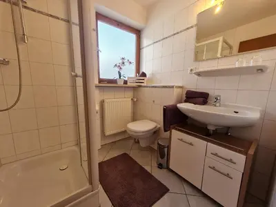 Ein Badezimmer in der Unterkunft Gästehaus Radlerhof
