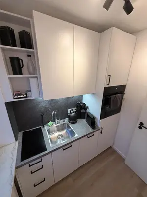 Küche/Küchenzeile in der Unterkunft Schönes Apartment an der Isar