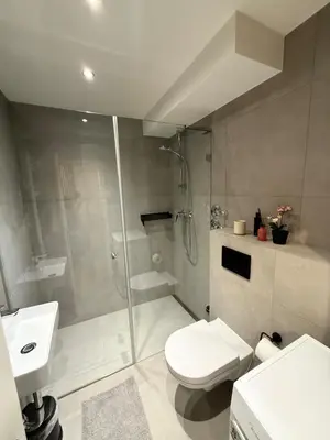 Ein Badezimmer in der Unterkunft Schönes Apartment an der Isar