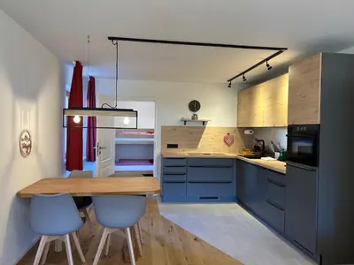 Küche/Küchenzeile in der Unterkunft Ferienwohnung Lieblingsplatzl mit Garten