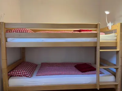 Ein Bett oder Betten in einem Zimmer der Unterkunft Ferienwohnung Lieblingsplatzl mit Garten