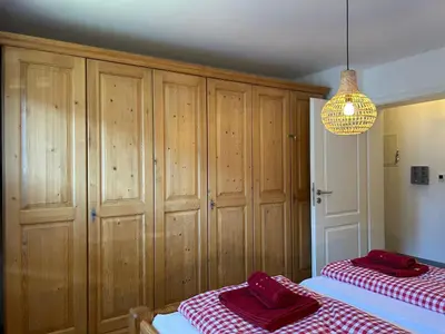 Ein Bett oder Betten in einem Zimmer der Unterkunft Ferienwohnung Lieblingsplatzl mit Garten
