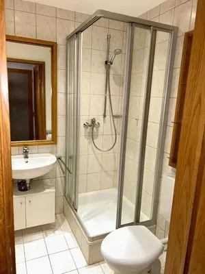 Ein Badezimmer in der Unterkunft Isarperle Fewo