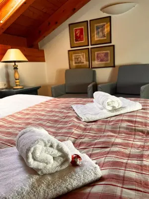 Ein Bett oder Betten in einem Zimmer der Unterkunft Ferienwohnung Kaiserblick Garmisch-Partenkirchen