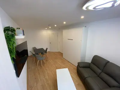 Ein Sitzbereich in der Unterkunft Gemütliche Wohnung ruhig gelegen 75qm