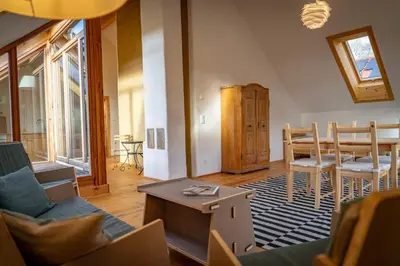 Ein Sitzbereich in der Unterkunft Pretty apartment