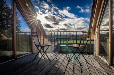 Ein Balkon oder eine Terrasse in der Unterkunft Pretty apartment