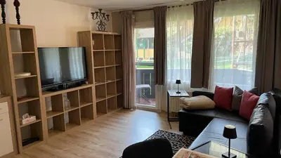 Ein Sitzbereich in der Unterkunft Lindenhof Apartment 10
