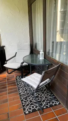 Ein Sitzbereich in der Unterkunft Lindenhof Apartment 10