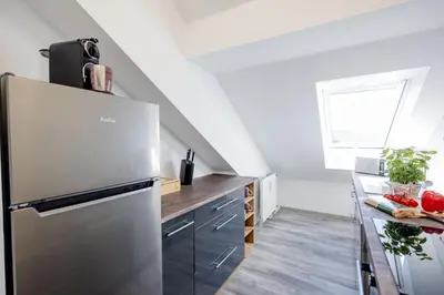 Küche/Küchenzeile in der Unterkunft UNiQE I 100qm I 2 Schlafzimmer I Nähe Messe