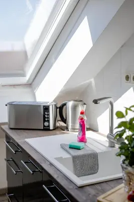 Küche/Küchenzeile in der Unterkunft UNiQE I 100qm I 2 Schlafzimmer I Nähe Messe