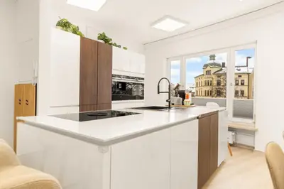 Küche/Küchenzeile in der Unterkunft City Appartment 150 qm Komfort am Kurpark