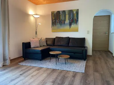 Ein Sitzbereich in der Unterkunft Ferienwohnung Mroczeck