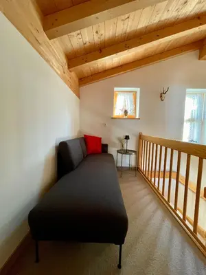 Ein Bett oder Betten in einem Zimmer der Unterkunft Ferienhaus Gollbichl