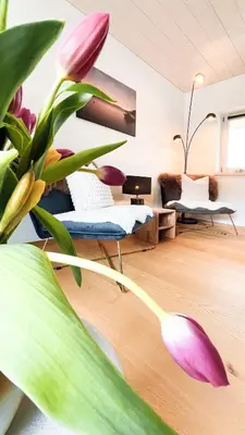 Ein Sitzbereich in der Unterkunft Exklusives Design Hideaway & Sauna
