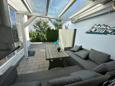 Ein Sitzbereich in der Unterkunft Escape by Landhaus Lindenberg