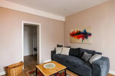 Ein Sitzbereich in der Unterkunft zentrale Ferienwohnung neu renoviert