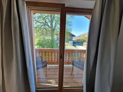 Ein Balkon oder eine Terrasse in der Unterkunft Bauernhofchalet Geigerhof