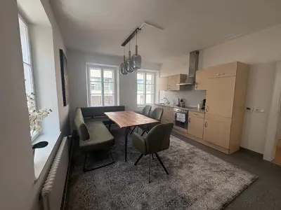 Küche/Küchenzeile in der Unterkunft Zentrale Altbauwohnung