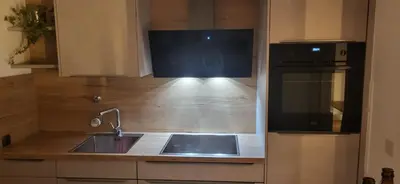 Küche/Küchenzeile in der Unterkunft Ammergaufeeling mit einmaligem Bergblick und Terrasse
