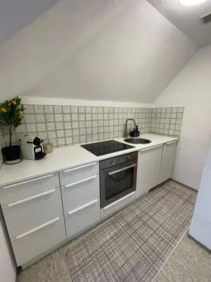 Küche/Küchenzeile in der Unterkunft Quiet Center Apartment - 10 min to Center & Oktoberfest - Free Parking - near Nymphenburg Palace & Botanical garden
