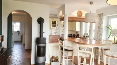 Küche/Küchenzeile in der Unterkunft Ferienwohnung mit Herz Chiemsee