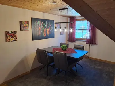Ein Sitzbereich in der Unterkunft Ferienwohnung Richter