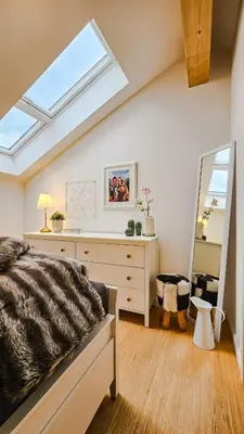 Ein Bett oder Betten in einem Zimmer der Unterkunft Modernes Alpen-Apartment nahe Neuschwanstein