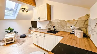 Küche/Küchenzeile in der Unterkunft Modernes Alpen-Apartment nahe Neuschwanstein