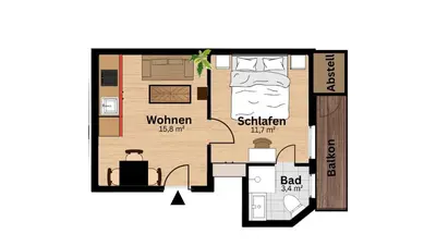 Grundriss der Unterkunft Ferienwohnung am Mühlbach