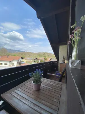 Ein Balkon oder eine Terrasse in der Unterkunft Ferienwohnung am Mühlbach
