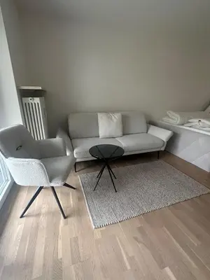Ein Sitzbereich in der Unterkunft Neues Appartement Helena