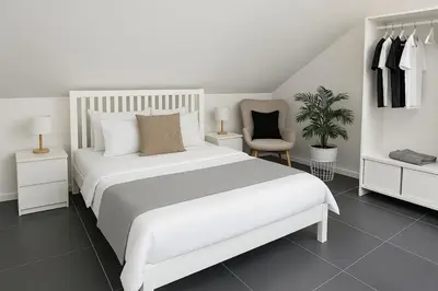 Ein Bett oder Betten in einem Zimmer der Unterkunft Studio Eleven - Loft mit Kicker