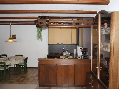 Küche/Küchenzeile in der Unterkunft Ferienwohnung Samerhof Christ