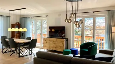Ein Sitzbereich in der Unterkunft Leos Wallbergblick