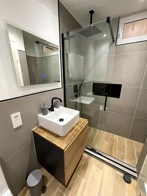 Ein Badezimmer in der Unterkunft Cozy studio in Garmisch, central, mountain view