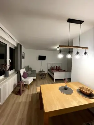 Ein Sitzbereich in der Unterkunft Cozy studio in Garmisch, central, mountain view