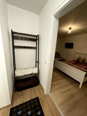 Ein Bett oder Betten in einem Zimmer der Unterkunft Cozy studio in Garmisch, central, mountain view