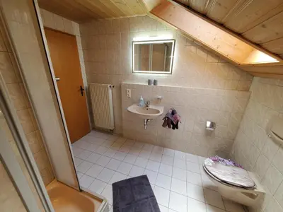 Ein Badezimmer in der Unterkunft Biohof Dimper - HühnerNest
